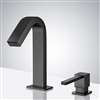 Fontana Commercial Matte Black Touch Less Automatic Sensor Faucet & Manual Soap Dispenser